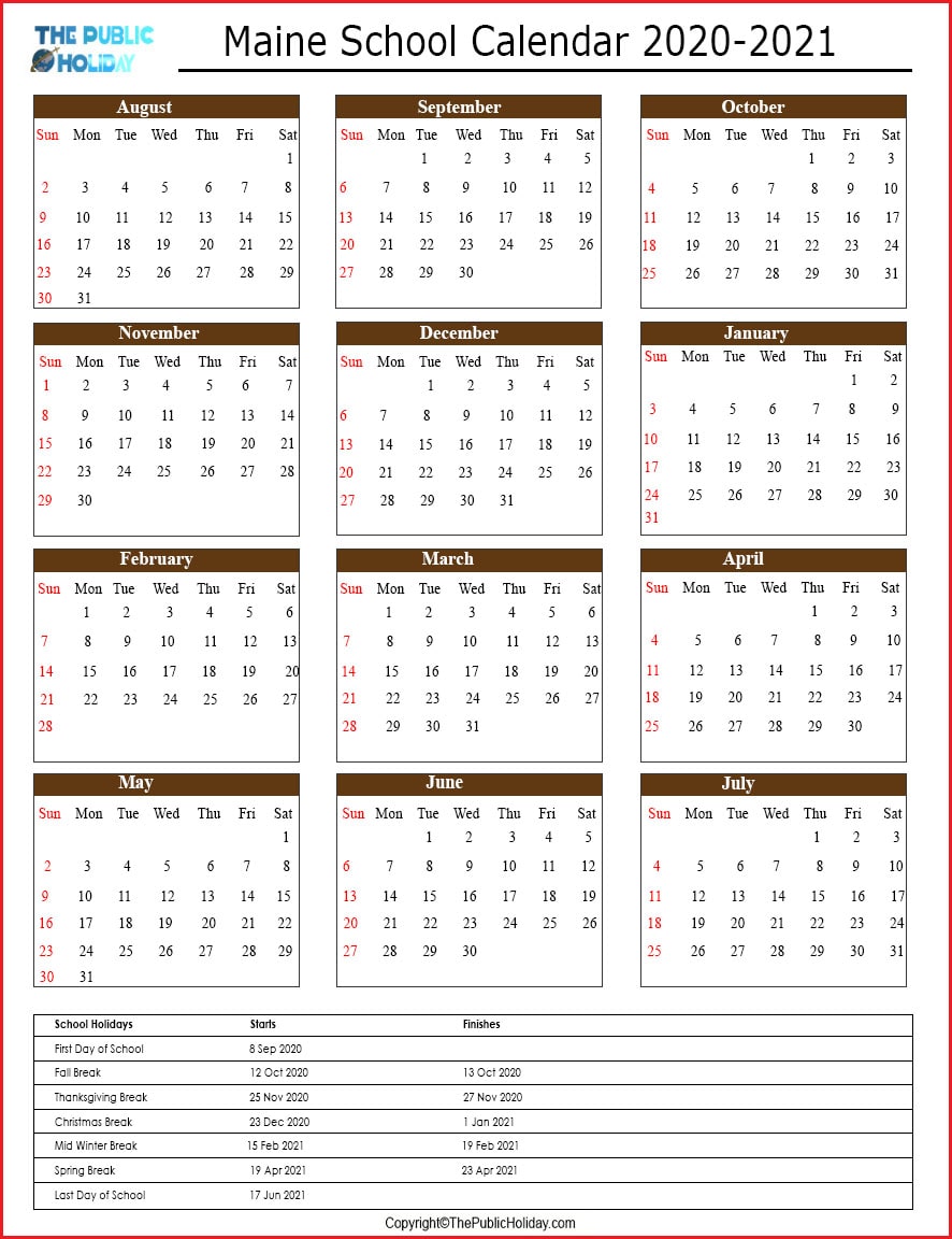 Umaine 2023 Calendar Maine School Holidays 2023 Calendar [Date & Terms]✓